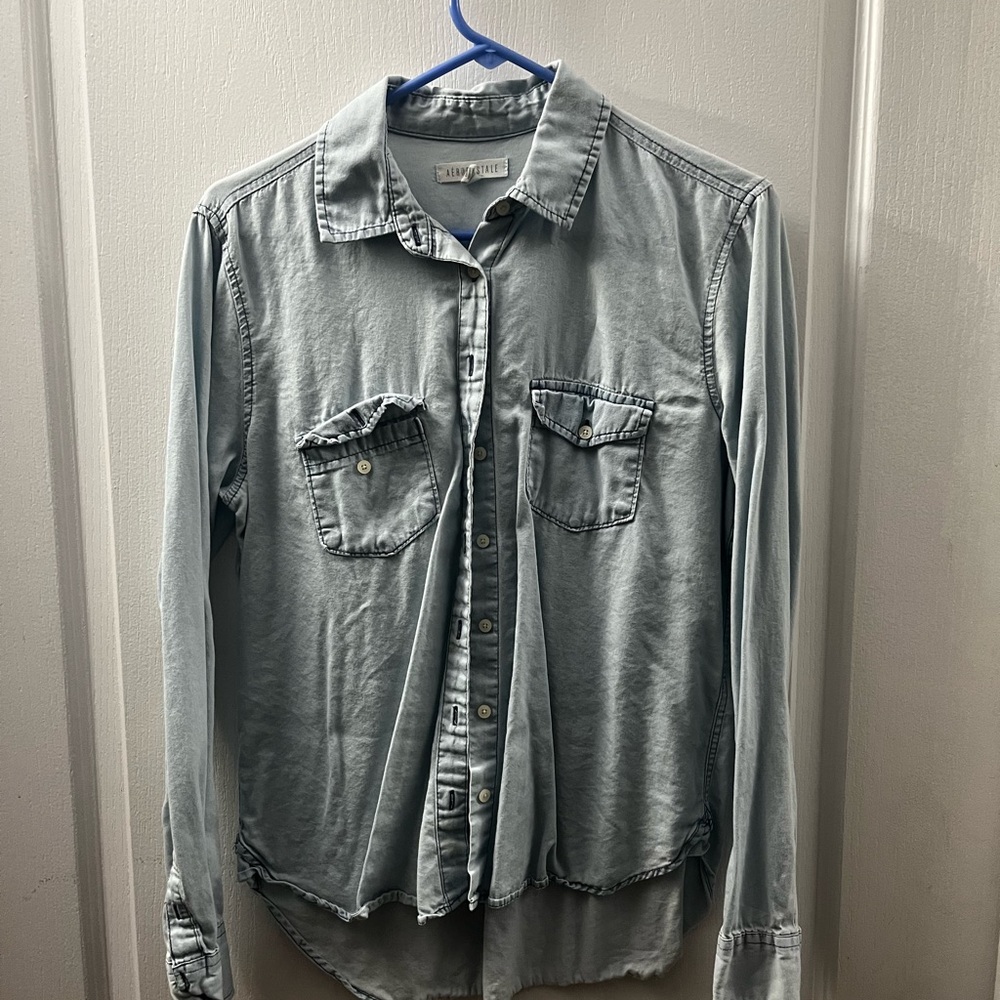 Aeropostale Light Blue Denim Shirt